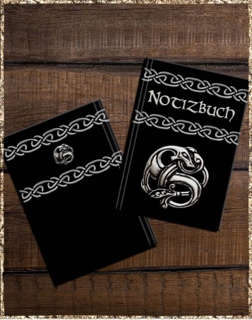 Notizbuch Viking tiefschwarz silberweiß